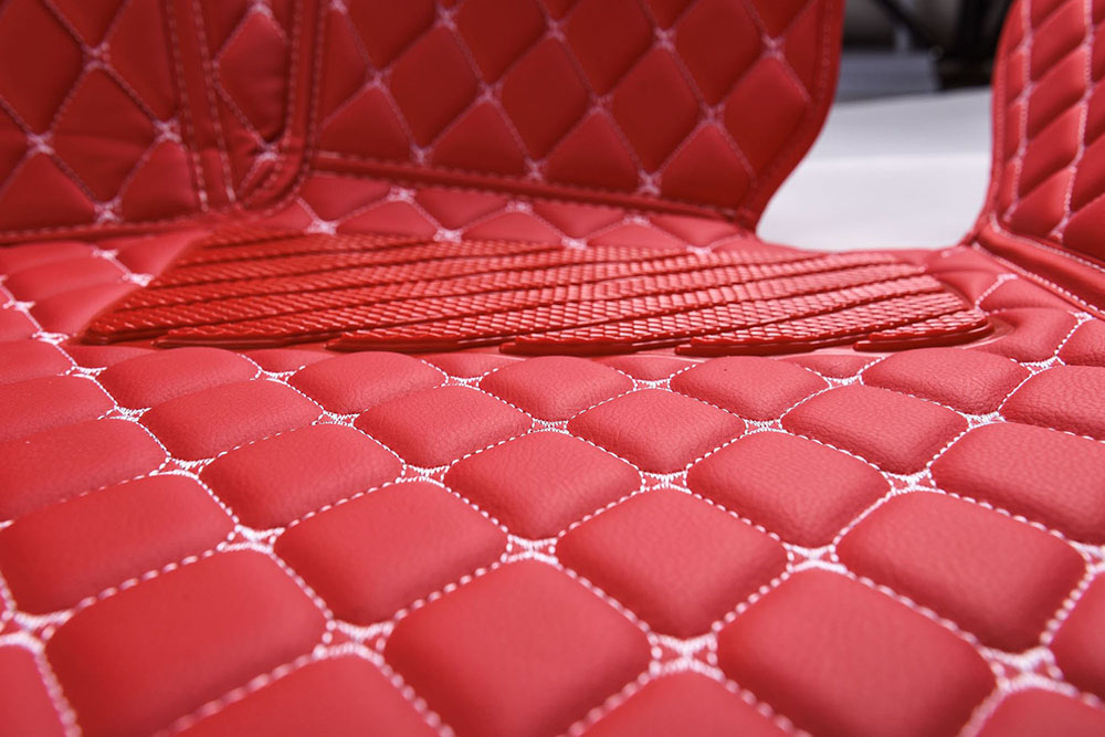 Low Cost Red Luxury Leather Diamonds Car Floor Mats