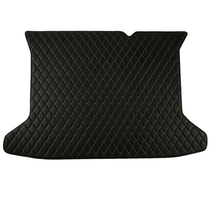 Low Cost Black and Green Stitching Luxury Leather Diamond Trunk Base Mat