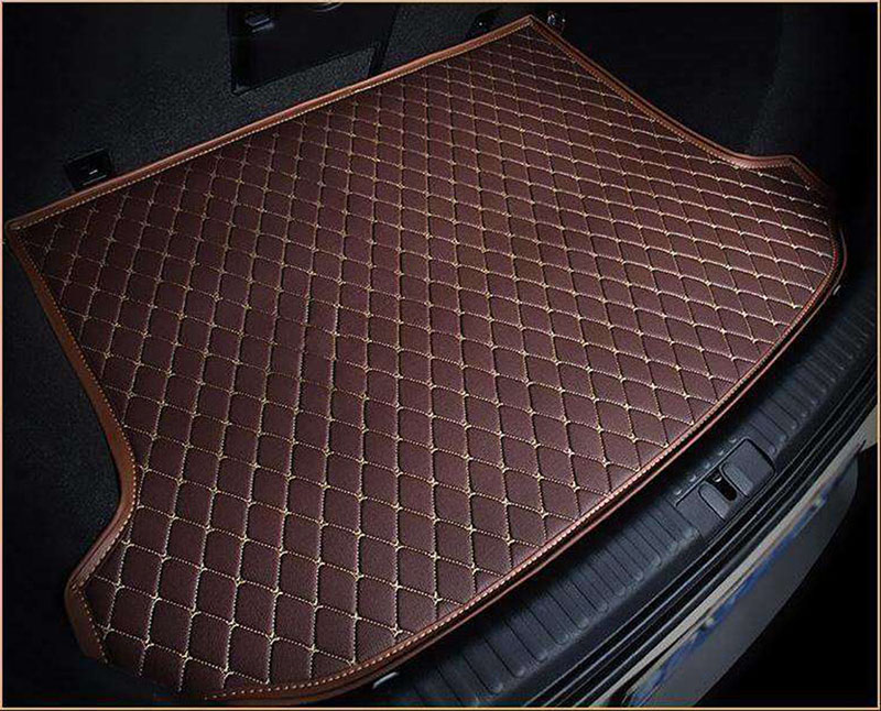 Low Cost Dark Brown Luxury Leather Diamond Trunk Base Mats