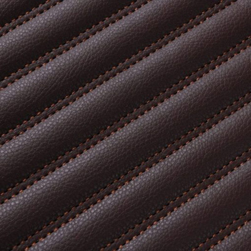 Low Cost Dark Brown Luxury Leather Stripe Car Mats